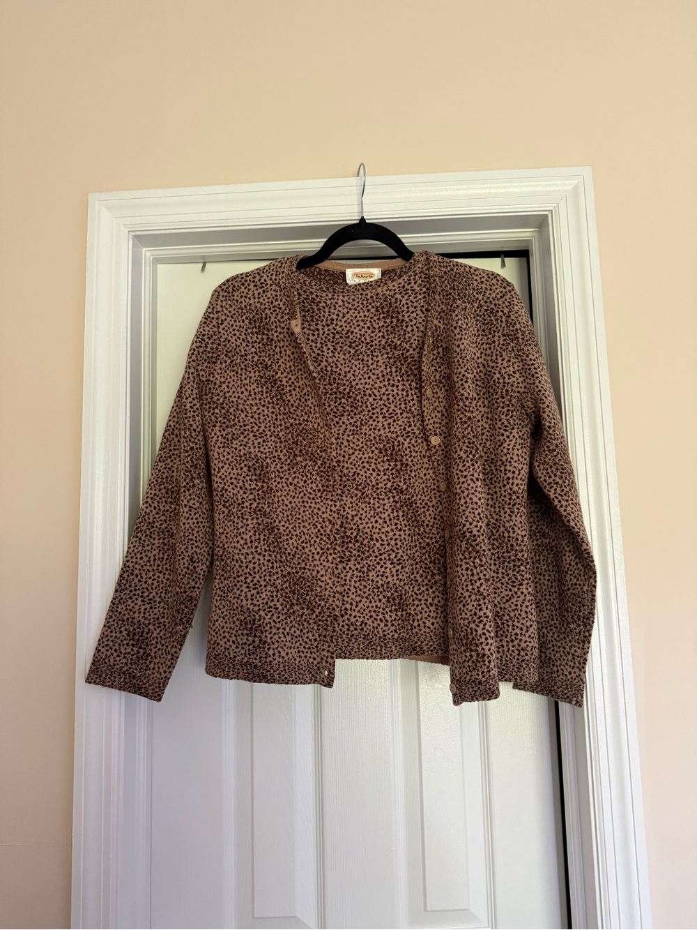 Women's Brown Animal Print Cardigan/T Shirt Set
